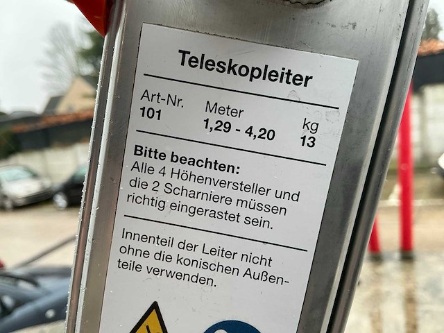 Wakü 101 telescopische vouwladder (2x) - afbeelding 6 van  6