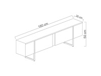 Walnoot en zwart kleuren-tv-meubel - afbeelding 6 van  7