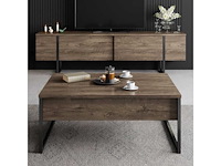 Walnoot en zwarte middentafel - afbeelding 2 van  6