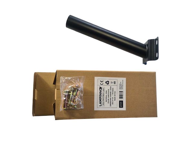 Wandbeugel voor solar straatverlichting 30cm zwart (40x) - afbeelding 2 van  2