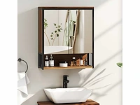 Wandhangend badkamerkastje, badschrank mdf, spaanplaat, brown