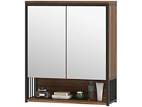 Wandhangend badkamerkastje, badschrank mdf, spaanplaat, brown - afbeelding 2 van  6