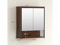 Wandhangend badkamerkastje, badschrank mdf, spaanplaat, brown - afbeelding 3 van  6