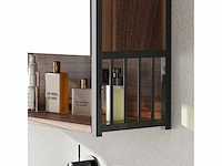 Wandhangend badkamerkastje, badschrank mdf, spaanplaat, brown - afbeelding 5 van  6