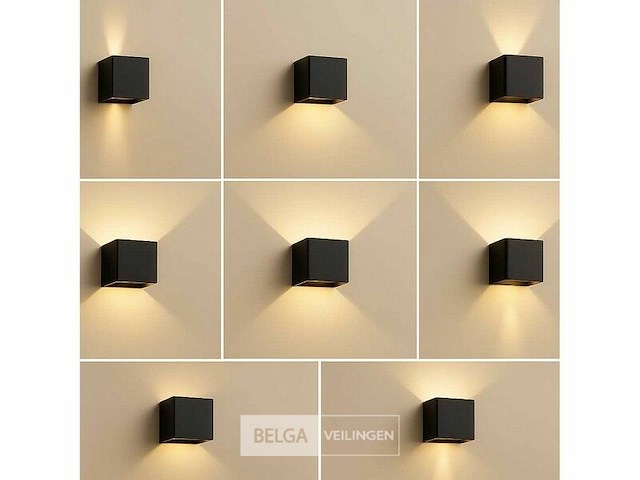 Wandlamp - tweerichtings led – kubus – 2 x 5w – sw-2312 (6x) - afbeelding 2 van  6