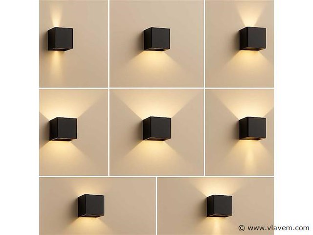 Wandlamp - tweerichtings led – kubus – 2 x 5w – sw-2312 (x10) - afbeelding 1 van  5