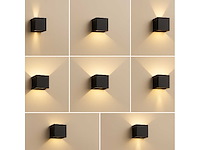 Wandlamp - tweerichtings led – kubus – 2 x 5w – zwart (6x)