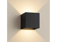 Wandlamp - tweerichtings led – kubus – 2 x 5w – zwart (6x) - afbeelding 2 van  5