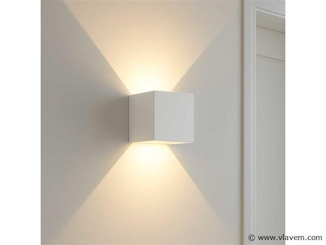 Wandlamp - tweerichtings led – wit - kubus – 2 x 5w – sw-2312 (x10) - afbeelding 2 van  5