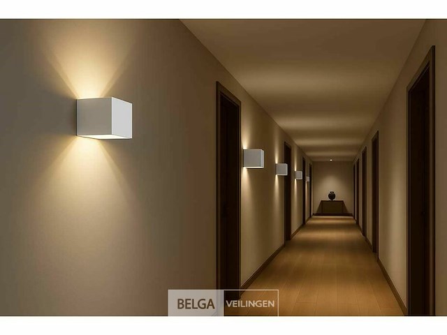 Wandlamp - tweerichtings led – wit - kubus – 2 x 5w – sw-2312 (x10) - afbeelding 2 van  6