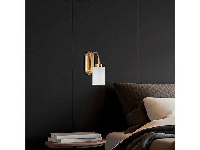 Wandlamp gemaakt van metaal en glas (x2) - afbeelding 4 van  7