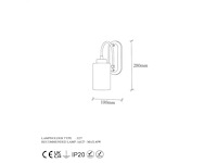 Wandlamp gemaakt van metaal en glas (x2) - afbeelding 7 van  7