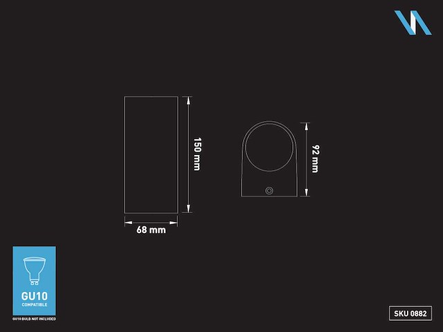 Wandlamp gu10 duo fitting waterdicht (16x) - afbeelding 6 van  8