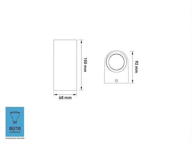 Wandlamp gu10 duo fitting waterdicht (8x) - afbeelding 4 van  4