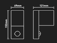 Wandlamp gu10 fitting zand zwart waterdicht met sensor(4x) - afbeelding 7 van  8