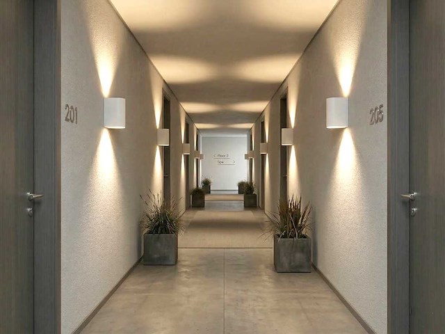 Wandlamp modern halfrond gu10 duo fitting zand wit waterdicht(10x) - afbeelding 6 van  7