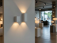 Wandlamp modern rechthoekig gu10 fitting zand wit waterdicht(12x) - afbeelding 1 van  5