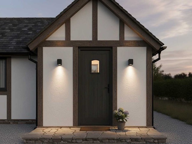 Wandlamp modern rechthoekig gu10 fitting zand zwart waterdicht (24x) - afbeelding 3 van  7