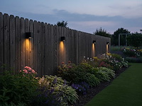 Wandlamp modern rechthoekig gu10 fitting zand zwart waterdicht (8x) - afbeelding 4 van  6