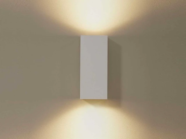 Wandlamp rechthoekig gu10 duo fitting wit waterdicht(12x) - afbeelding 7 van  9