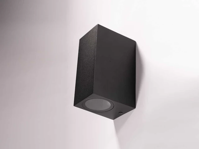 Wandlamp rechthoekig gu10 duo fitting zwart waterdicht(12x) - afbeelding 4 van  8