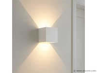 Wandlamp . tweerichtings led . wit . kubus . 2 x 5w . sw 2312 (x10) - afbeelding 2 van  5