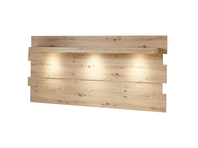 Wandpaneel lorna 202cm met verlichting - eik - afbeelding 2 van  3