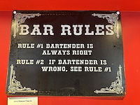 Wandplakkaat bar rules