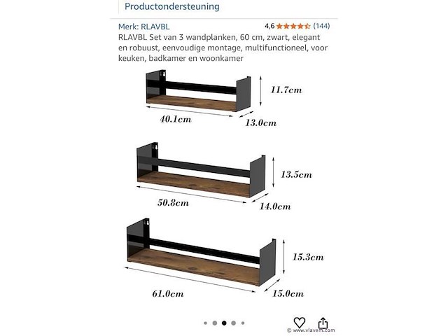 Wandplankenset 3 delig nieuw - afbeelding 1 van  1
