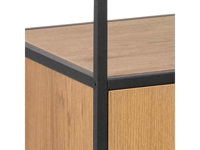 Wandrek swindon 183 cm 4 legplanken - eik/zwart - afbeelding 2 van  7
