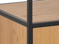 Wandrek swindon 183 cm 4 legplanken - eik/zwart - afbeelding 2 van  7