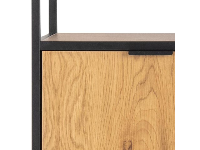Wandrek swindon 183 cm 4 legplanken - eik/zwart - afbeelding 3 van  7