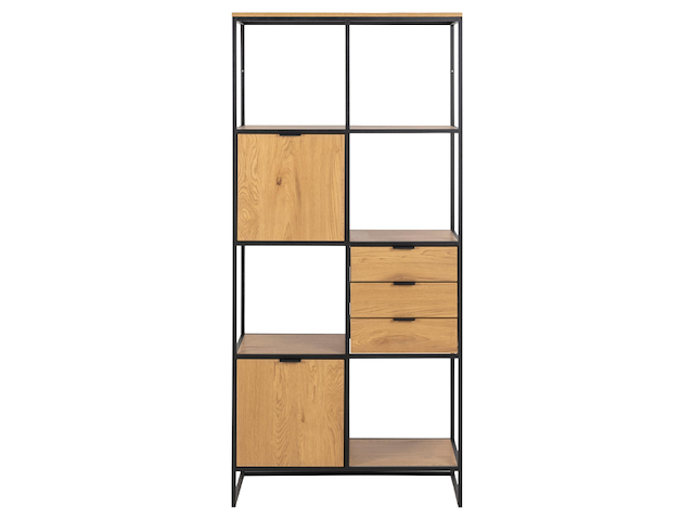 Wandrek swindon 183 cm 4 legplanken - eik/zwart - afbeelding 5 van  7