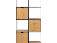 Wandrek swindon 183 cm 4 legplanken - eik/zwart - afbeelding 5 van  7