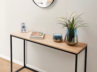 Wandtafel stalen frame massief eiken blad - afbeelding 2 van  2