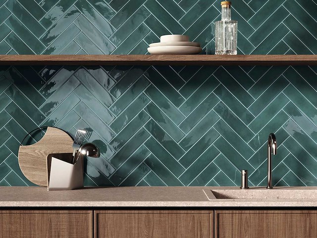 Wandtegel 48m² koraalsmaragd glanzend 7,5x30cm - afbeelding 4 van  4