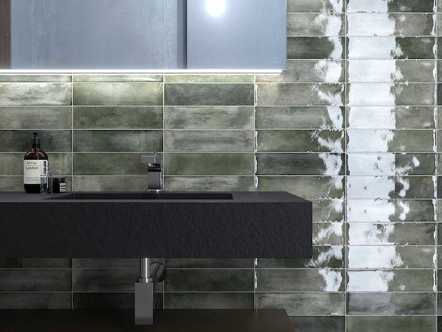 Wandtegels 48m² city green glanzend 7,5x30cm - afbeelding 1 van  10