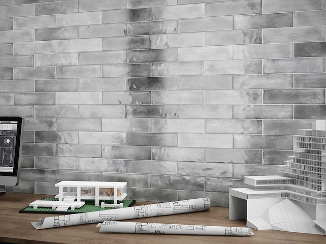 Wandtegels 48m² city grey glanzend 7,5x30cm - afbeelding 4 van  9