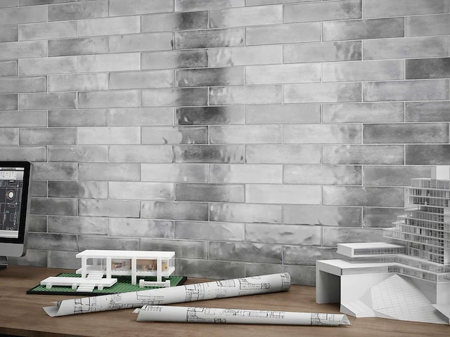 Wandtegels 48m² city grey glanzend 7,5x30cm - afbeelding 1 van  9