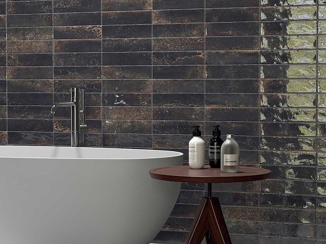 Wandtegels 48m² industrieel koper glanzend 7,5x30cm - afbeelding 3 van  4