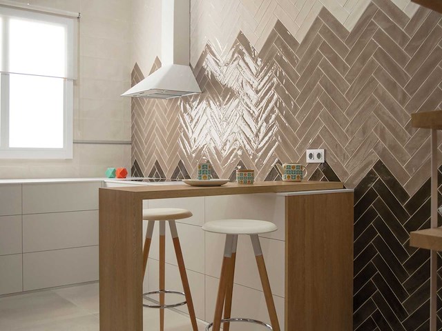 Wandtegels 48m² koraal moka glanzend 7,5x30cm - afbeelding 5 van  6