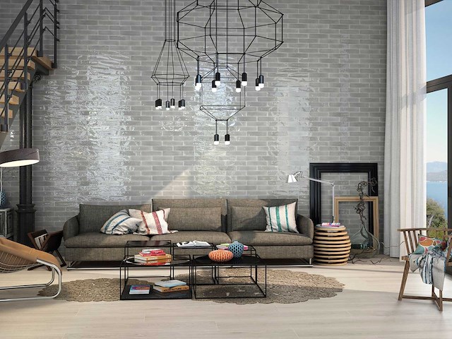 Wandtegels 48m² koraalgrijs glanzend 7,5x30cm - afbeelding 5 van  6