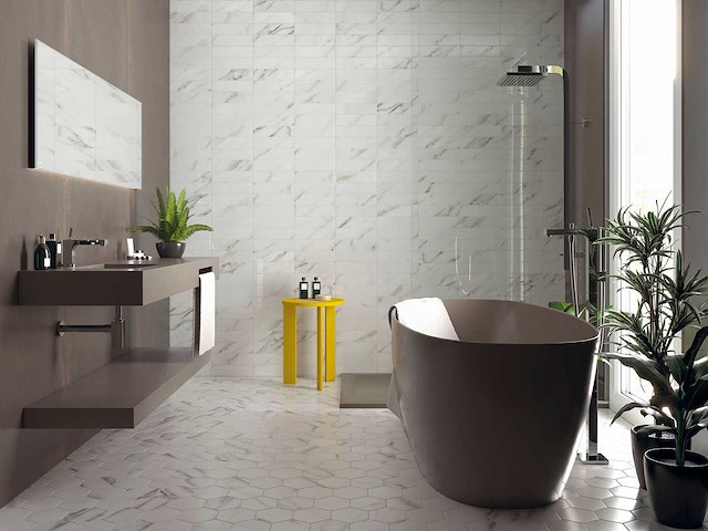 Wandtegels 48m² statuario baksteen glanzend 7,5x30cm - afbeelding 1 van  4