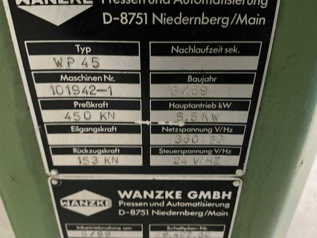 Wanzke wp45 hydraulische pers - afbeelding 2 van  6