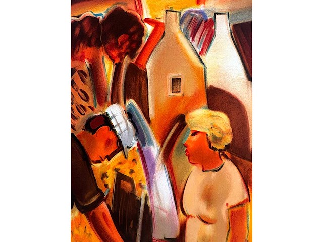 Ward lernout - keuvelende buren - lithografie - afbeelding 6 van  6