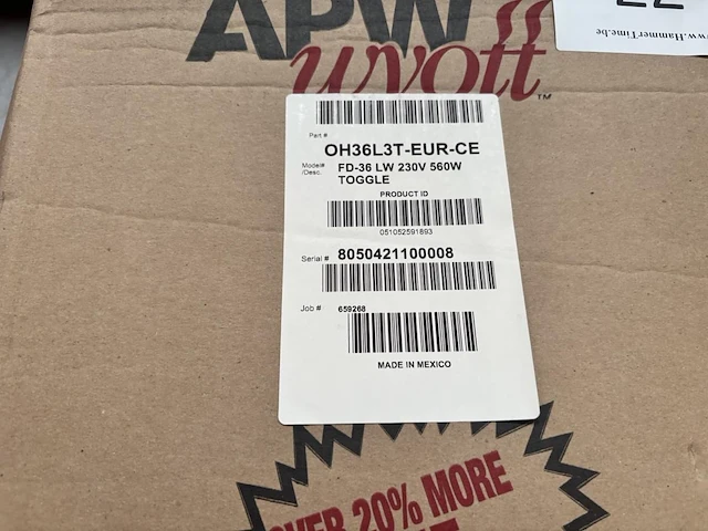 Warmhoudlamp apw wyott fd-36 lw - afbeelding 2 van  3