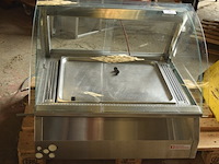 Warmhoudvitrine roestvrij staal ca. 90x78 cm