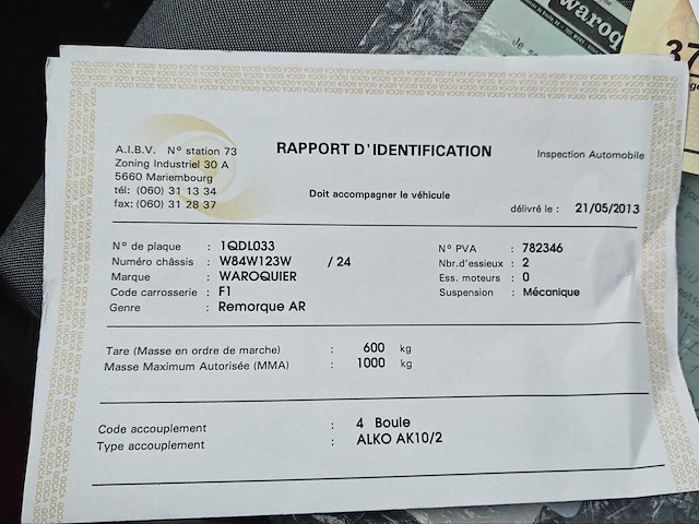 Waroquier 1,5 paardentrailer met papieren - afbeelding 11 van  16