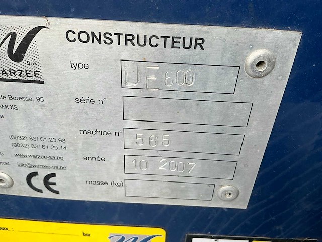 Warzee de600 afroller-instrooier - afbeelding 2 van  10