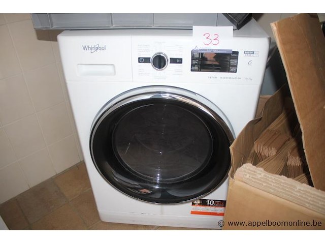 Was-droogcombinatie, whirlpool, 9+7kg, steam inverter motor, werking niet gekend - afbeelding 1 van  3